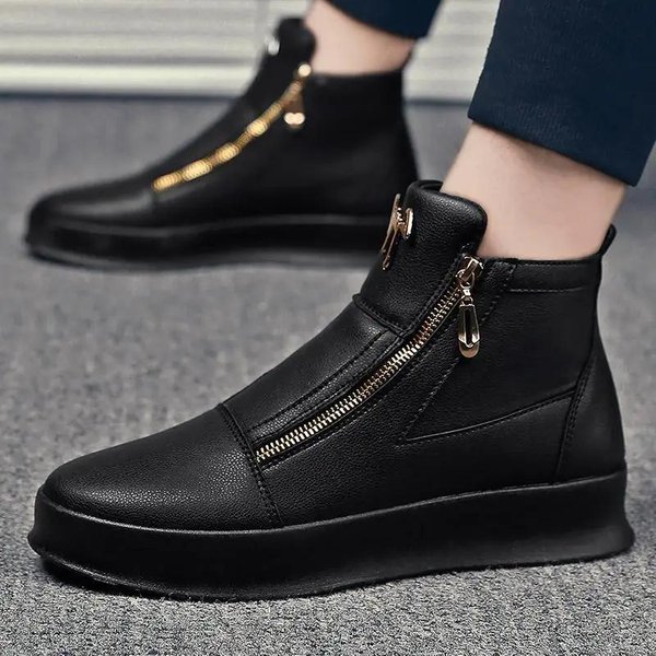 Wysokie MęSkie Buty Codzienne Modne Buty Na Platformie Zamek MęSkie Buty Wulkanizowane Wygodne MęSkie Trampki Nowe Zapatillas De Deporte 39-image