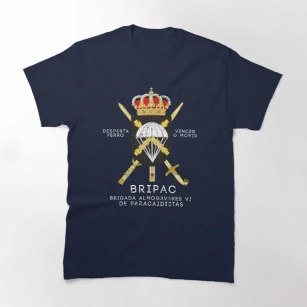 Camiseta Paracaidista Brigada Paracaidista Bripac EspañOla 100% AlgodóN Cuello Redondo Verano Manga Corta Casual Camiseta Para Hombre Talla S3XL 4XL-image