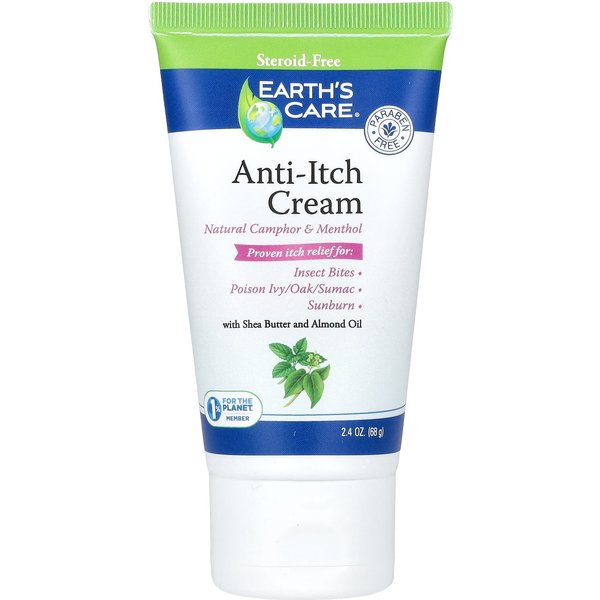 Earth's Care, Krem łAgodząCy SwęDzenie, Z MasłEm Shea I Olejem MigdałOwym, 24 Uncje (68 GramóW) Blue-image