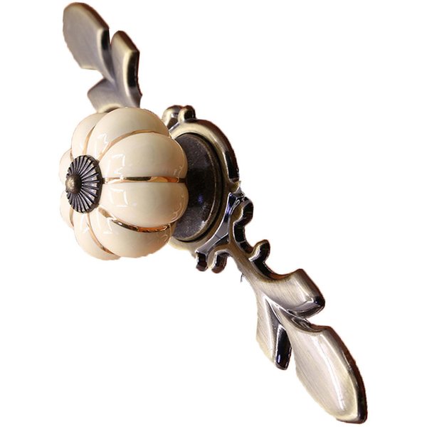 Ceramiczny Uchwyt Meblowy GałKa Do Szafki Szafy Szuflady W KształCie Dyni (Ivory White)-image