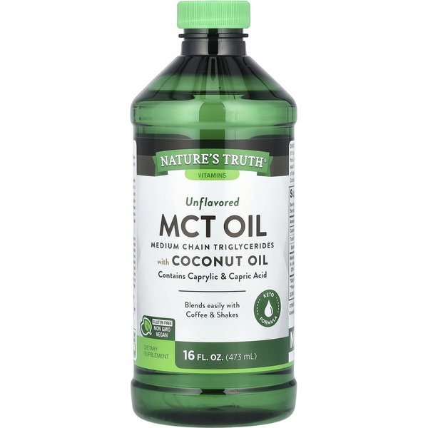 Nature's Truth, Olej MCT Z Olejem Kokosowym, Bezsmakowy, 16 Fl Oz (473 Ml)-image