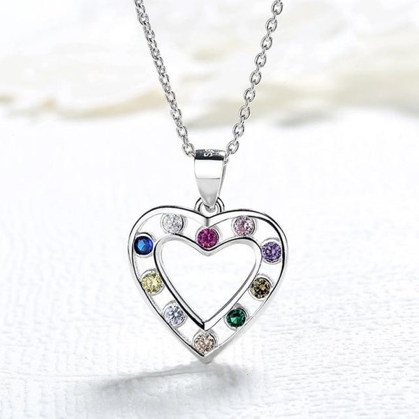 Collar Con Colgante Para Mujer Con Forma De CorazóN De Amor De Plata De Ley S925 A La Moda, Collar De Diamantes Color Plata De Ley Con Cristal Plata-image