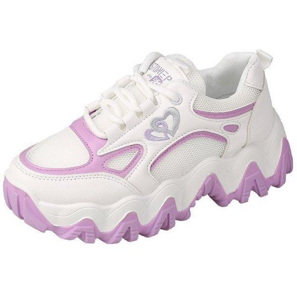 Zapatos De Papá Transpirables Para Mujer, Nuevos Zapatos Deportivos De Primavera Y Verano Para Mujer, VersióN Coreana, Zapatos Para Correr Huecos Que Combinan Con Todo, Para Mujer, Aumentan La Altura 35-image