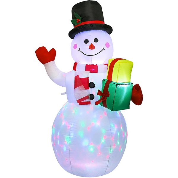 Inflables NavideñOs De 5 Pies Con Forma De MuñEco De Nieve, Luces LED Giratorias De Colores, Accesorios Inflables De Navidad US Plug-image