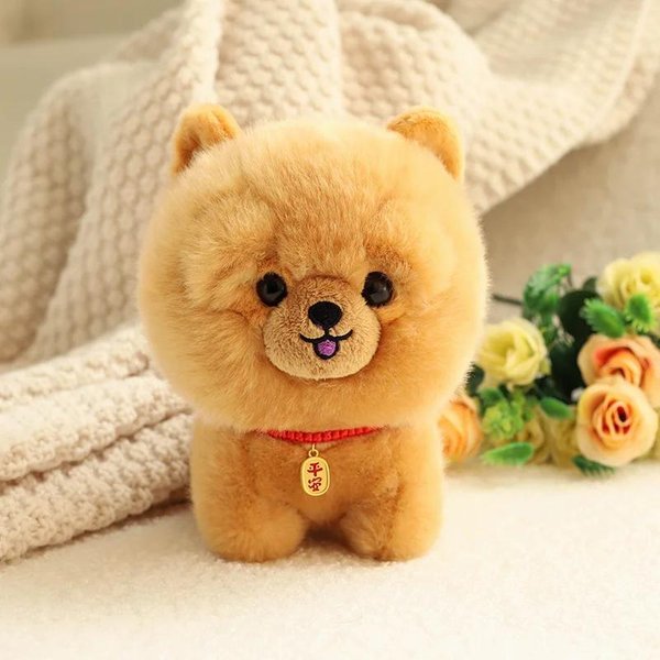 Mascotas Realistas, Cachorro Esponjoso, MuñEco Suave, Lindo PequeñO Chow Pomerania Corgi Yorkie, Juguetes De Peluche Con Encanto, Regalo Para NiñA 20Cm-image