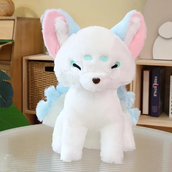 DziewięCioogonowy Lis KreskóWkowa Pluszowa Zabawka Wypchana Czerwona Niebieska Wypchane Fantastyczne Zwierzę Pluszak Peluche Prezent ŚWiąTeczny 38X30X20Cm-image