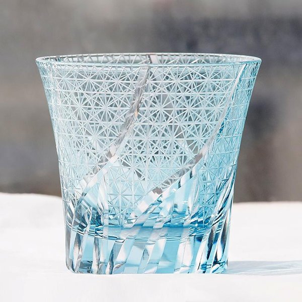 Vaso De Whisky Daisy Edo Kiriko 220Ml, Copa De Cristal Hecha A Mano Con PatróN De Flores, Vaso Whisky Grabado Flores, SúPer Valor Gray-image