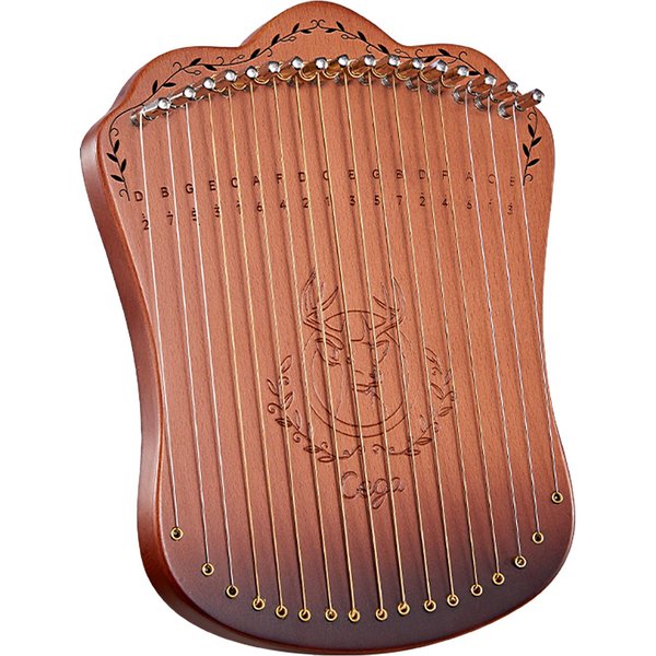 Arpa De Lira De 17 Cuerdas Instrumento Musical De Cuerda De Arpa De Madera Maciza PortáTil Con Llave Para Afinar-image