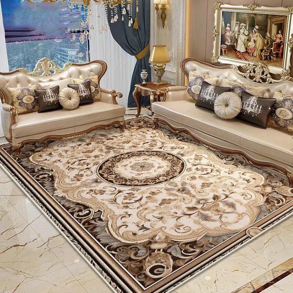 Alfombras De SalóN Grandes Estilo Europeo Lujo DecoracióN Hogar Dormitorio Alfombra De Felpa Esponjosa Comedor Lavable Antideslizante Suave Alfombrilla Suelo 200*230Cm-image