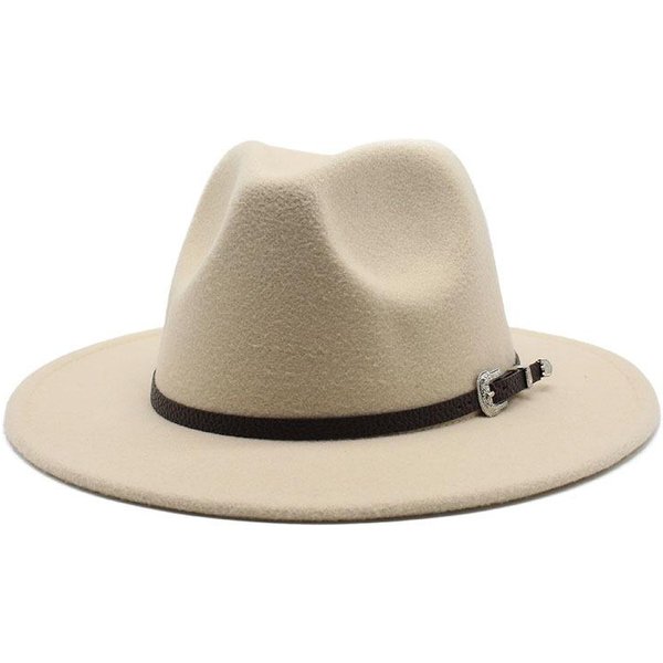 Brytyjski Styl Filcowy Kapelusz Jazzowy Fedora Rozmiar 59-61CM Kapelusze Panama Trilby Dla Kobiet MężCzyzn DżEntelmena Kapelusz Na Wesele Imprezę Wysoka Jakość Praktyczny Do Codziennego UżYtku M(56-58CM) Kolor Zielono-Szary Wojskowy-image