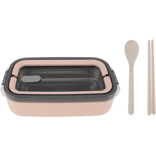 Recipiente Para Alimentos Para El Almuerzo Acero Inoxidable 304 Aislado A Prueba De Fugas Fiambrera Bento Para Estudiantes Escuela Oficina Color Rosa-image