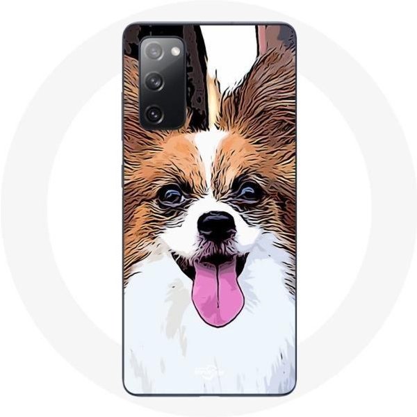 Funda Para Samsung Galaxy S20 FE Spaniel Continental Enano Mariposa Cachorro Blanco Y MarróN-image