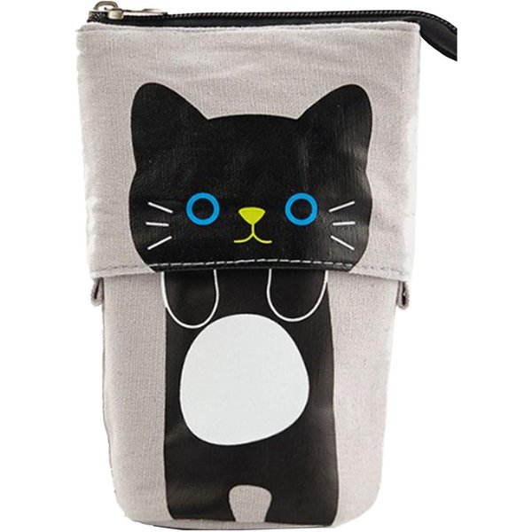 Estuche De LáPices Negro Estilo Gato Negro TelescóPico Lona Premium Cremallera Suave Estuche Para LáPices Para-image