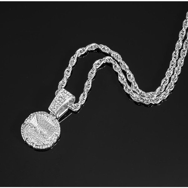 Delikatny BłYszcząCy Wisiorek Ostatnia Wieczerza Naszyjnik MęSka BiżUteria Dopasuj Lodowa ŁAńCuszek Tenisowy 4Mm Moda MęSki Styl Hip Hop Damski Prezent 18Inch(45Cm) Gray-image