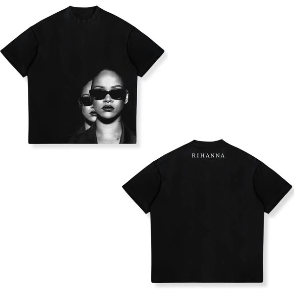 2026 Verano Rihanna Hip-Hop Rap Camiseta Americana Estampado Retro Calle Manga Corta Hombre Y Mujer Top Vintage Hip Hop Streetwear Camiseta Oversize 4XL Gray-image