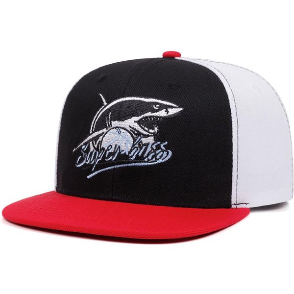 Kreatywna Czapka Baseballowa Z Haftowanym Rekinem Modna Czapka Uliczna Hip Hopowa Codzienna Dekoracyjna Czapka Czapka PrzeciwsłOneczna Czapka Sportowa Czapka Z PłAskim Daszkiem Black-image