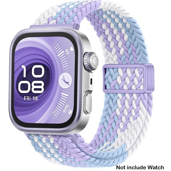Magnetyczny Nylonowy Pasek PęTelkowy Do Huawei Watch Fit 4Pro/Fit4/3 Elastyczny Pleciony Pasek Do Zegarka Dla Huawei Fit3 Fit4 Fit 4Pro Bransoletka For Huawei Fit 4 Fioletowy-image