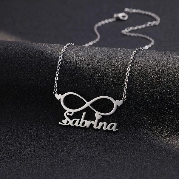 Collares Personalizados Infinito CorazóN Nombre Para Mujer Color Dorado Acero Inoxidable Collar Personalizado Boda JoyeríA Impermeable Regalo-image