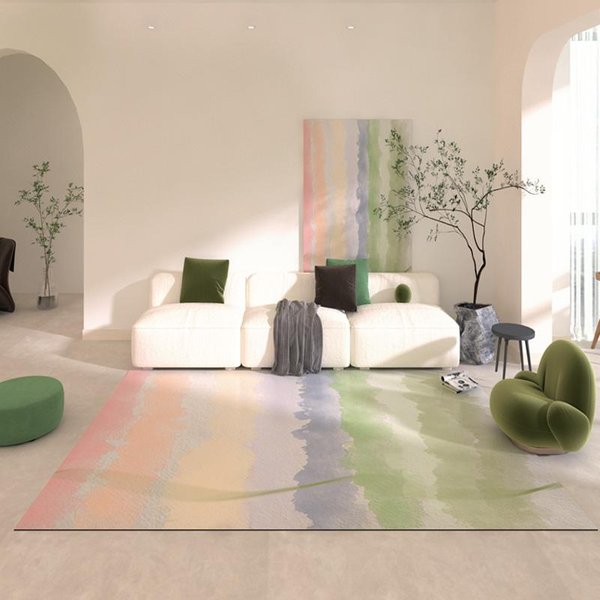 Nowoczesny Styl Dekoracja Sypialni Zielony Dywan Dywany DużEj Powierzchni Do Salonu Zmywalna Mata PodłOgowa Pluszowa Do Salonu MięKki Puszysty Dywanik Do Gabinetu 80X120Cm-image