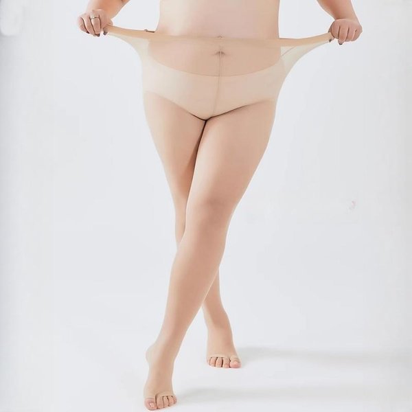 M Xl Xxxl Tallas Grandes Medias Mujer sexy Punta Abierta Sin Dedos Medias Para Sandalia De Verano Ultra Finas Transparentes Ropa Interior M 40 - 60Kg Beige-image