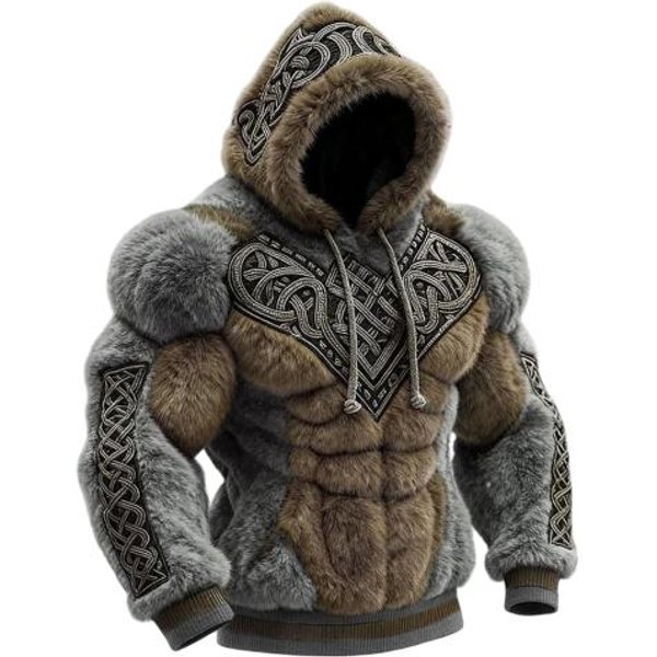 Sudadera Con Capucha Para Hombre, Con CordóN, Manga Larga, Capucha, Estampado Digital 3D, Estilo Callejero, Sudadera Casual Para El Gimnasio L Gray-image