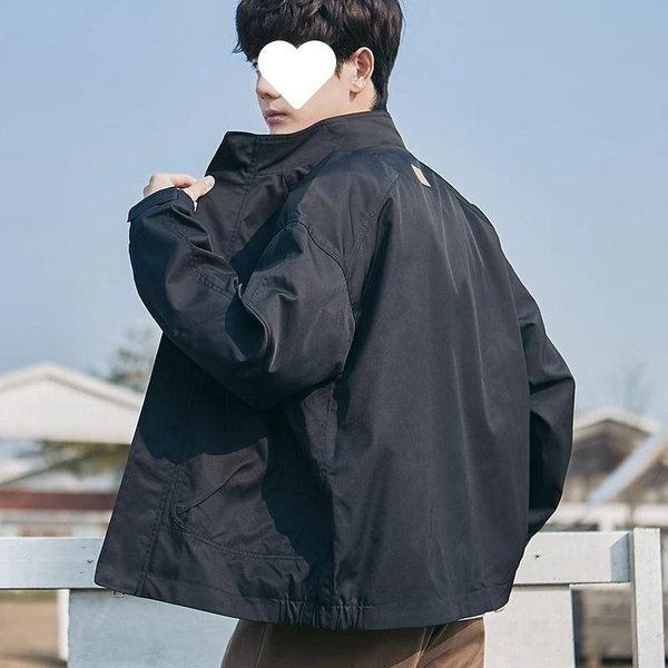 Chaqueta De Hombre Primavera Y OtoñO Ropa De Moda Para Hombre Estilo Coreano Solapa Color SóLido Adelgazante Casual Chaqueta Juvenil M Gray-image