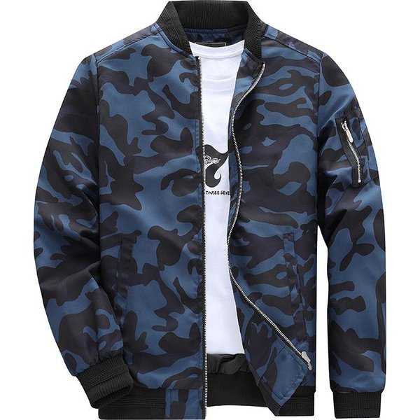 Chaqueta De Hombre Chaqueta Bomber De Camuflaje De Talla Grande Para Hombre Chaqueta Deportiva Informal De BéIsbol 5XL Gray-image
