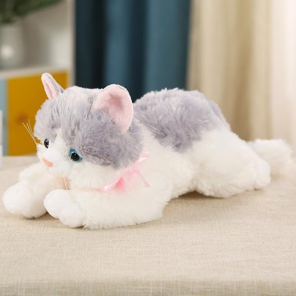 Nowe Urocze Symulacja Kota DźWięK Pluszowe Zabawki MięKkie Pluszaki Lalka Model Kotka Koty Realistyczne ZwierzęTa Dzieci Dziewczyny Prezent Urodzinowy 30CM-image