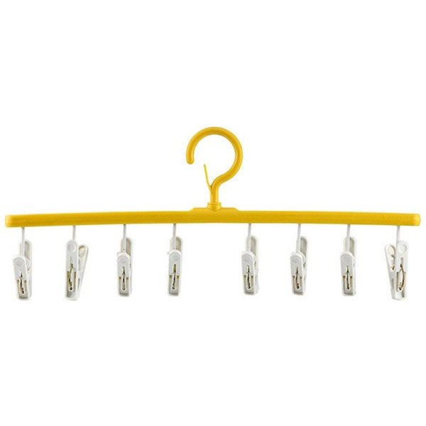 Percha De PláStico Con 8 Pinzas Para Secar Ropa, Resistente Al Viento, Sin Costuras, Tendedero, Antideslizante, Soporte Para Ropa Interior Y Calcetines, Dormitorio-image