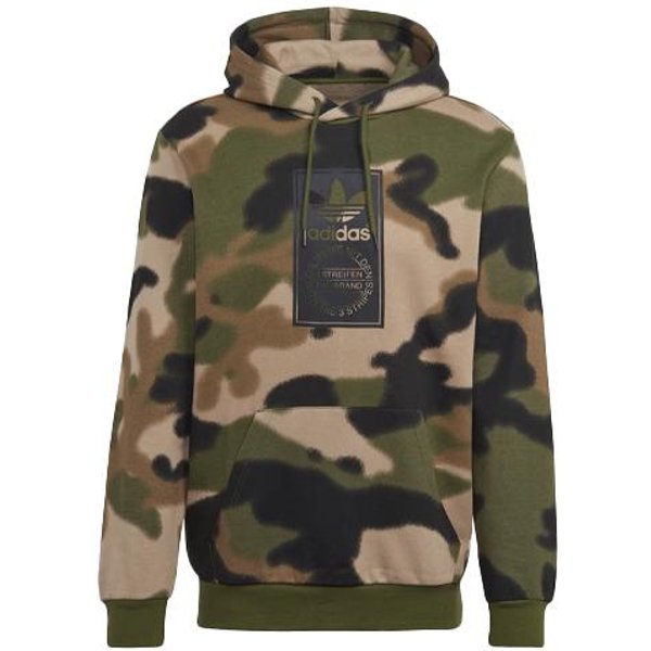 Sudaderas Adidas Originals Hombre Verde Camuflaje Con Capucha Moderado Re S Black-image