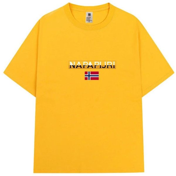 Camiseta Suelta Para Hombre Verano Napapijri Camiseta Estampada Moda Retro DiseñO Casual Fresco Top De Manga Corta Camiseta De AlgodóN L Beige-image