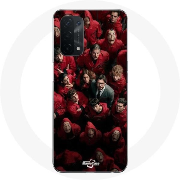 Funda Para Oppo A74 5G - Maniacase - La Casa De Papel - Flexible - Blanca - Mixta-image