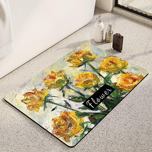 Alfombra De BañO Absorbente Antideslizante Alfombra De Pie Suave De Tierra De Diatomeas Alfombra De Inodoro Alfombra De Puerta De Inodoro 40*60CM-image