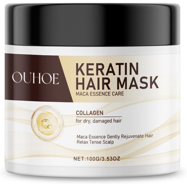 Acondicionador De Queratina Suaviza E Hidrata Profundamente El Cuero Cabelludo Nutre Y Repara El Cabello TeñIdo, Con Permanente, Seco, DañAdo Y Con Puntas Abiertas 100G-image