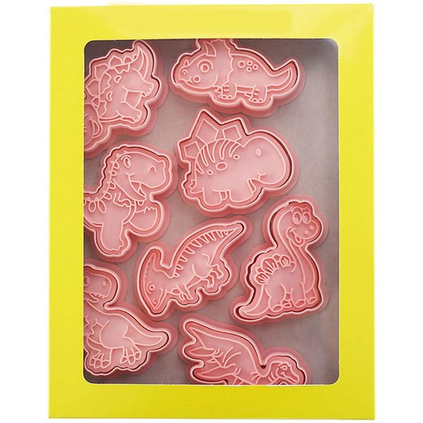 Molde Para Galletas De Dinosaurio Lindo PláStico De Grado Alimenticio Cortador De Animal 3D Para Hornear Para Galletas Pasteles Postres Brown-image