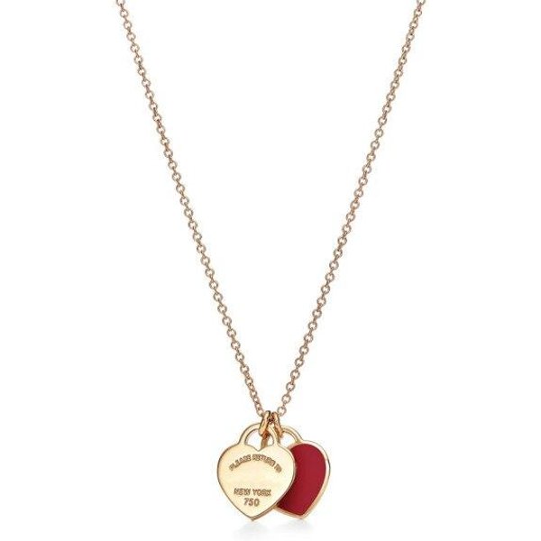Collar Con Colgante De CorazóN De Plata De Ley 925, Esmalte CláSico Regalo De San ValentíN 45Cm White-image