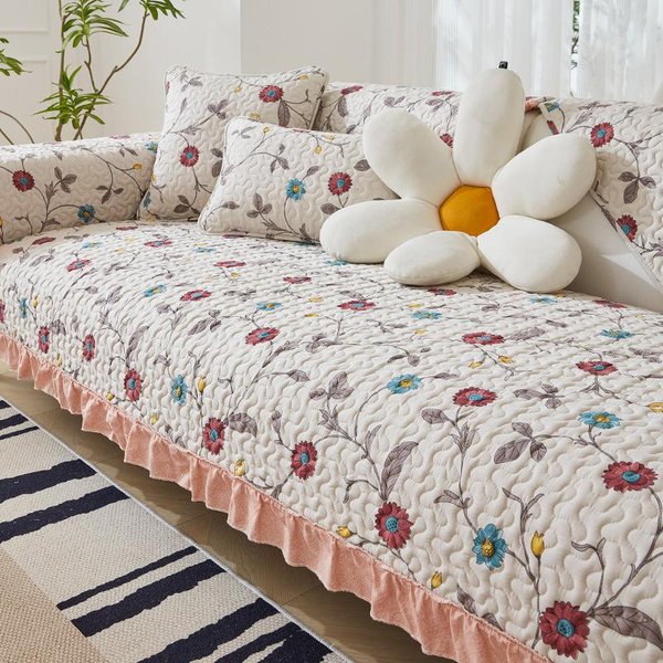 Nueva Funda De Sofá Pastoral Retro Universal Para Todas Las Estaciones, CojíN De Sofá De AlgodóN, CojíN De Ventana, Fundas De Sofá Para Sillones, DecoracióN Del Hogar 70X70Cm 1Pcs Beige-image