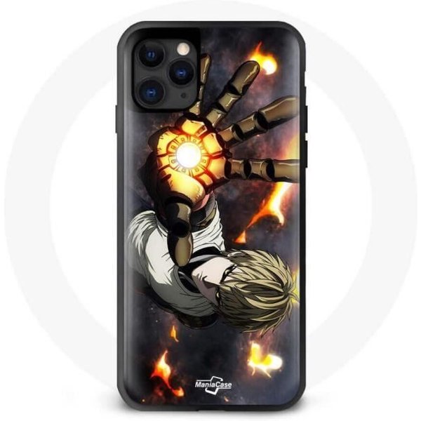 Funda De TeléFono - Maniacase - Iphone 12 - DiseñO One Punch Man - Flexible - Negro-image