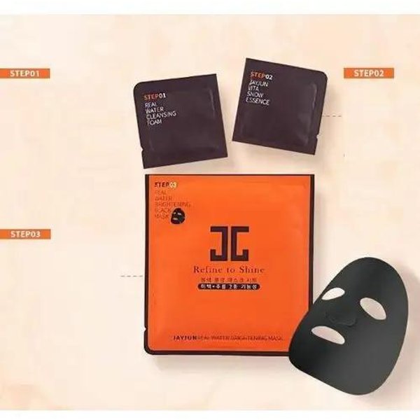 Jayjun Mascarilla Negra Iluminadora Con Agua Real 3 Pasos 10 Unidades Tienda AutÉNtica-image