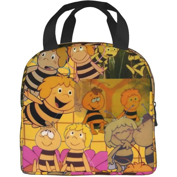La Abeja Maya Con Flores Dibujos Animados Bolsa De Almuerzo Aislante Bolsa Para Comida Refrigerador PortáTil Fiambreras TéRmicas Para Escuela Oficina Option 1-image