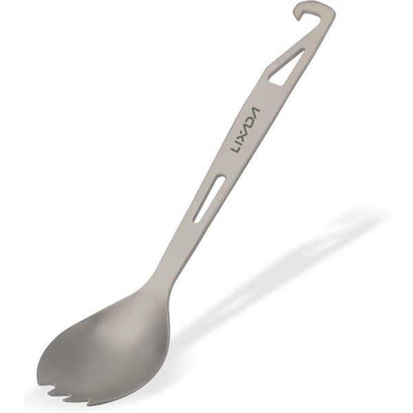 Lixada Spork De Titanio Con Abridor De Botellas, Cuchara Ligera Para Cena Al Aire Libre, Tenedor Para Viajes, Camping, Mochilero-image