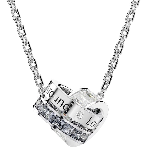 Swarovski Connexus Anillo Doble Entrelazado Letra Logo Colgante Collar Collar Para Mujer Plata 5690040 Box+Shopping Bag White-image