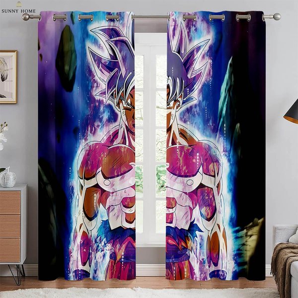 Cortinas De 2 Piezas Con Estampado De Anime JaponéS Adecuadas Para Dormitorio De Residencia, Sala De Estar, Cocina, Cortinas Decorativas Para Las Cuatro Estaciones W50Xh140(Cm)X2Pcs&Rod Pocket-image