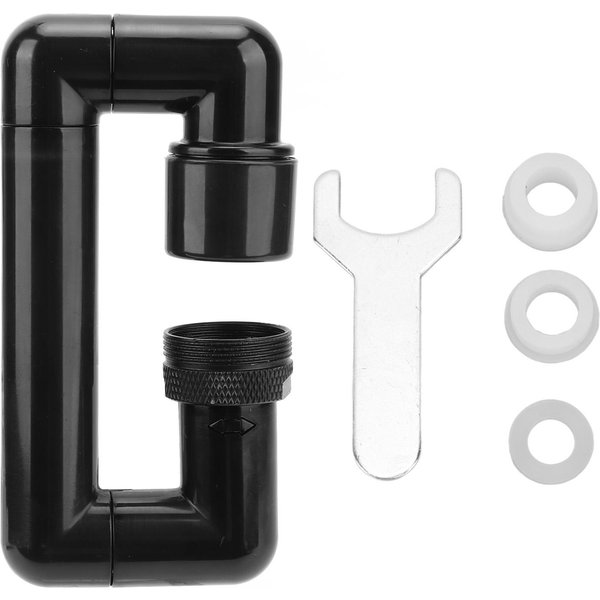 Grifo TelescóPico Giratorio Grifo MecáNico De Brazo Giratorio Para Fregadero De Cocina BañO Lavabo Negro Gray-image