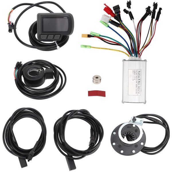 Bicicleta EléCtrica Bicicleta Patinete 24V 36V 48V 17A Controlador De Velocidad EN06 Juego De Pantalla Con Sensor De Asistencia Al Pedaleo 130X Pulgar Black-image