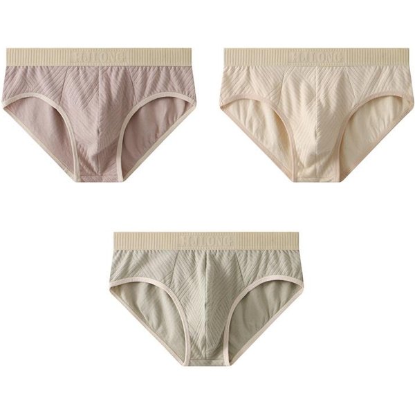 Ropa Interior Para Hombre Color SóLido AlgodóN Calzoncillos Cintura Media Bragas Tallas Grandes Para Hombre Calzoncillos Transpirables Para Hombre Xxxl Beige-image
