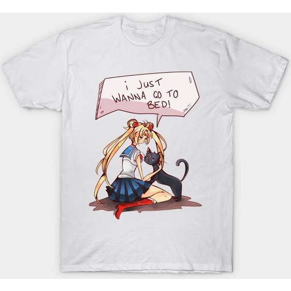 Koszulka Damska Sailor Moon Harajuku Print Kawaii Tshirt Letnia Koszulka Damska Z KróTkim RęKawem Top Tee 4XL White-image