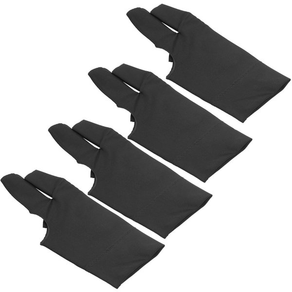 4 Unidades Guante Unisex Para Taco De Snooker Y Billar Piscina Mano Izquierda Derecha Abierto Tres Dedos Black-image