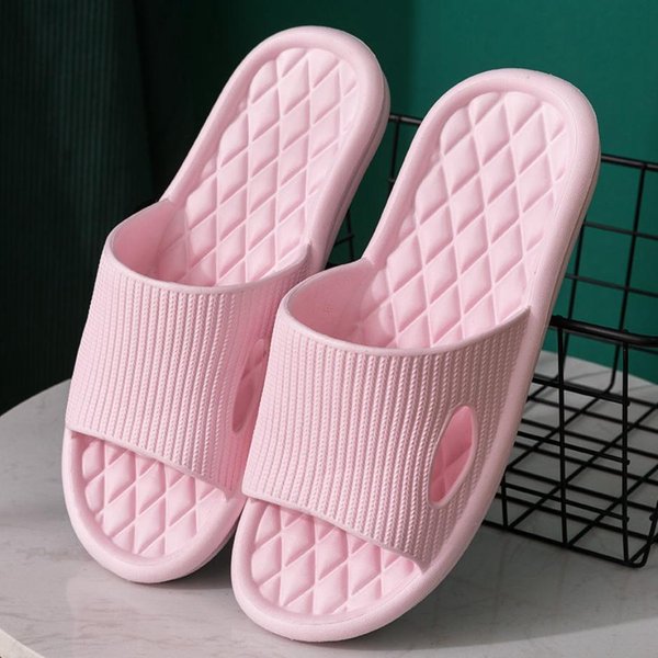 Pantuflas De Hogar Para Hombres Y Mujeres Verano Interior Suela Gruesa Antideslizantes BañO Sandalias De Suela Suave 36-37 Color Rosa-image