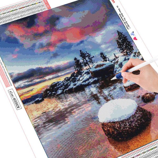 Mosaico De Diamantes Paisaje Resina Taladro Cristal Pintura De Diamantes 5D Bordado De Diamantes Redondo Completo 20X30-image